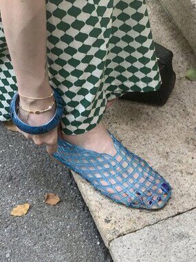 Blue Elegant Women's Slip-On Ballet Flats